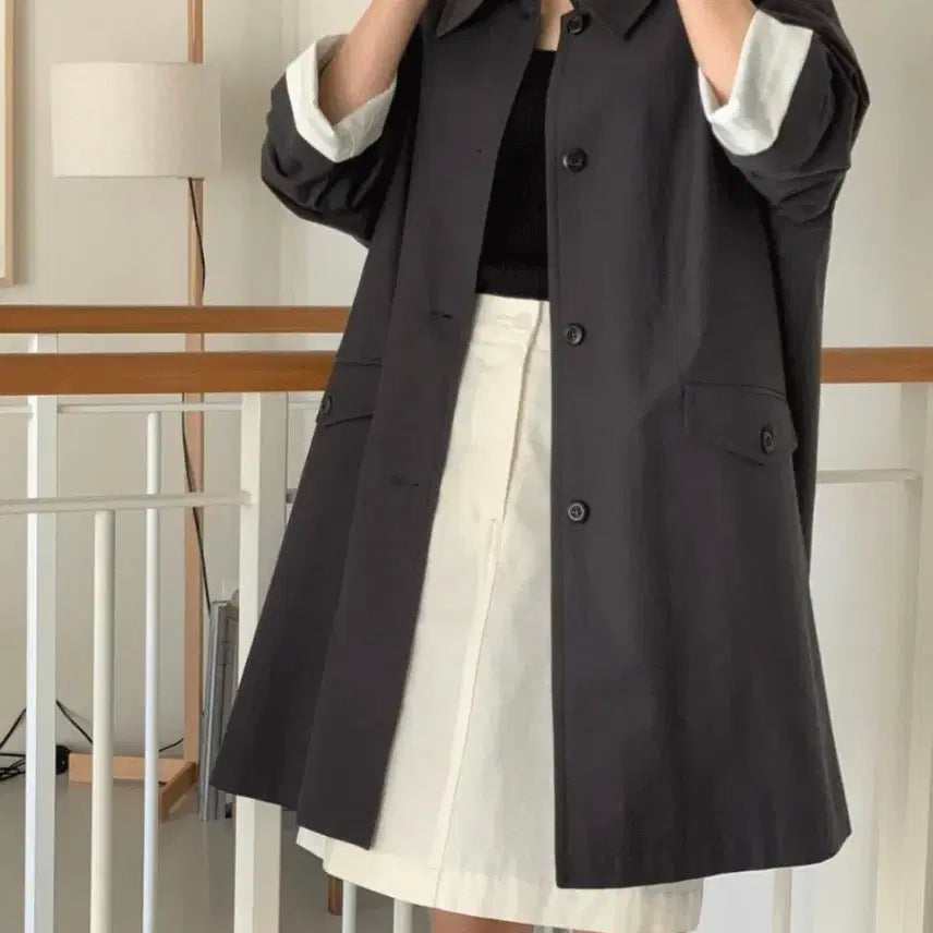 [BUNJANG] Brunch Charcoal Trench Jacket / br 브런치 바바리 트렌치 쟈켓