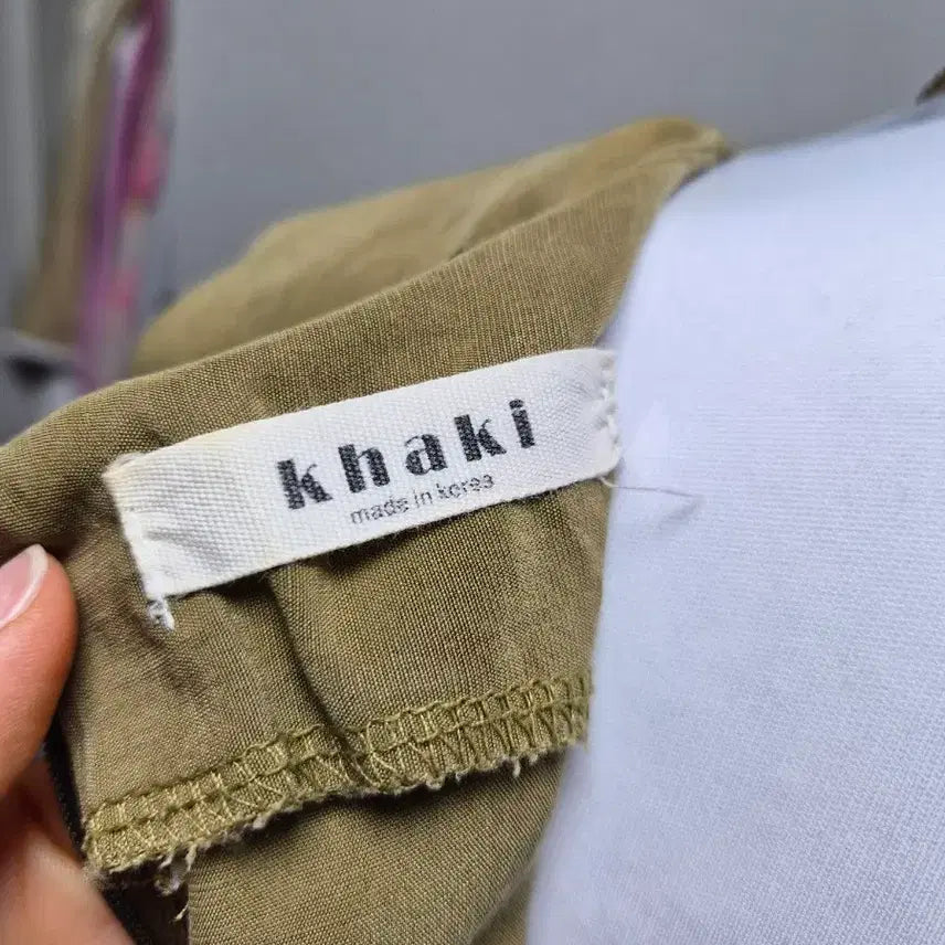 [BUNJANG] Khaki Pleated Long Dress / 카키색 플리츠 롱 원피스