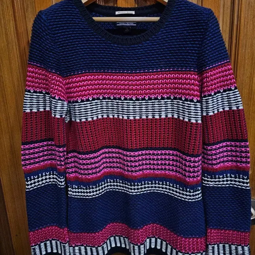 [BUNJANG] Tommy Hilfiger Striped Knit Sweater / 타미힐피거 스트라이프 패턴 니트