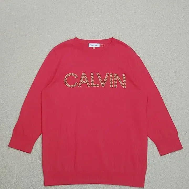 [BUNJANG] Calvin Klein Knit Top / (M)캘빈클라인 여자 7부 니트 핑크 캐주얼 K1W2230