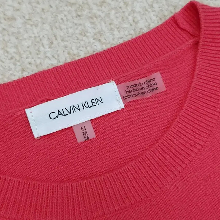 [BUNJANG] Calvin Klein Knit Top / (M)캘빈클라인 여자 7부 니트 핑크 캐주얼 K1W2230