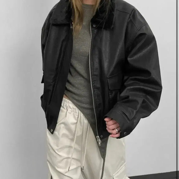 [BUNJANG] BlackUp Snug Fur Leather Jacket / 블랙업 스너그 퍼 레더 자켓 점퍼