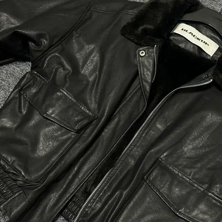 [BUNJANG] BlackUp Snug Fur Leather Jacket / 블랙업 스너그 퍼 레더 자켓 점퍼