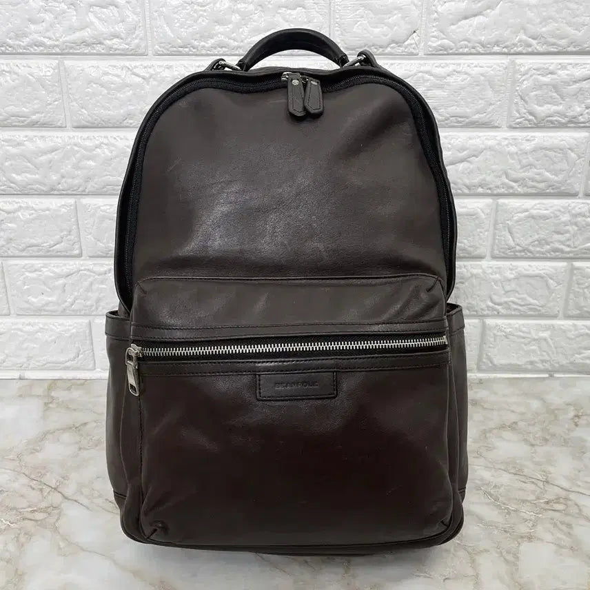 [BUNJANG] Beanpole Brown Leather Backpack / [정품] 빈폴 브라운 소가죽 백팩 남자 가방