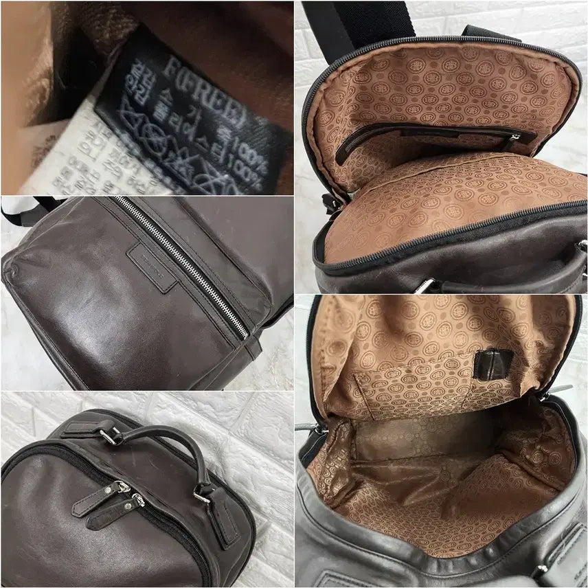 [BUNJANG] Beanpole Brown Leather Backpack / [정품] 빈폴 브라운 소가죽 백팩 남자 가방
