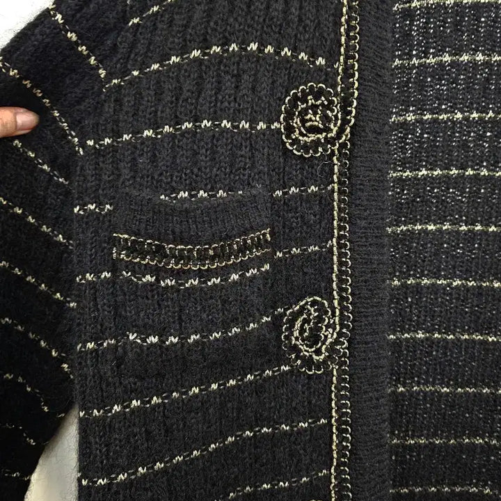 [BUNJANG] Black Gold Wool Cardigan / 샤st 블랙골드 울 가디건