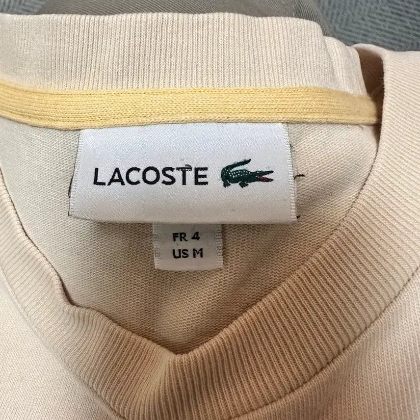 [BUNJANG] Lacoste Ivory M Short Sleeve T-shirt / 라코스테 반팔 M 아이보리