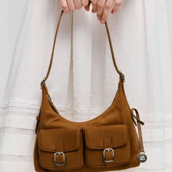 [BUNJANG] Depound Brown Suede Handbag / 드파운드 브라운 스웨이드 가방