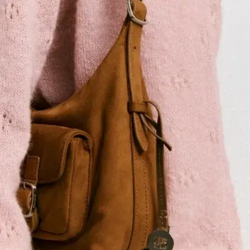 [BUNJANG] Depound Brown Suede Handbag / 드파운드 브라운 스웨이드 가방