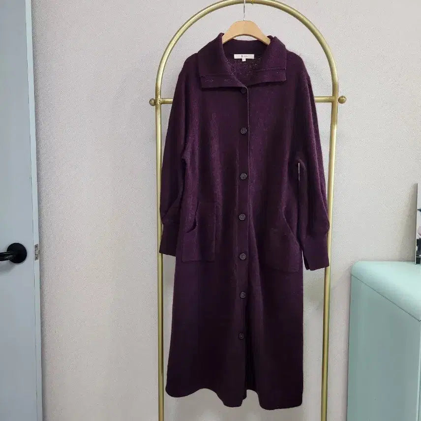 [BUNJANG] G-Studio Purple Long Cardigan Coat / 지-스튜디오 퍼플 롱 가디건 코트