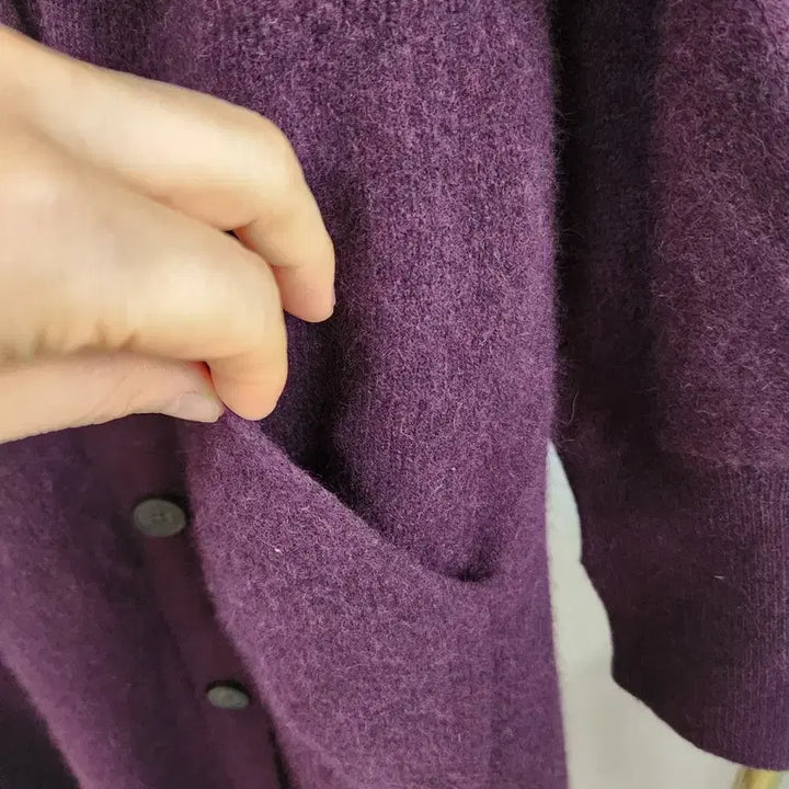 [BUNJANG] G-Studio Purple Long Cardigan Coat / 지-스튜디오 퍼플 롱 가디건 코트