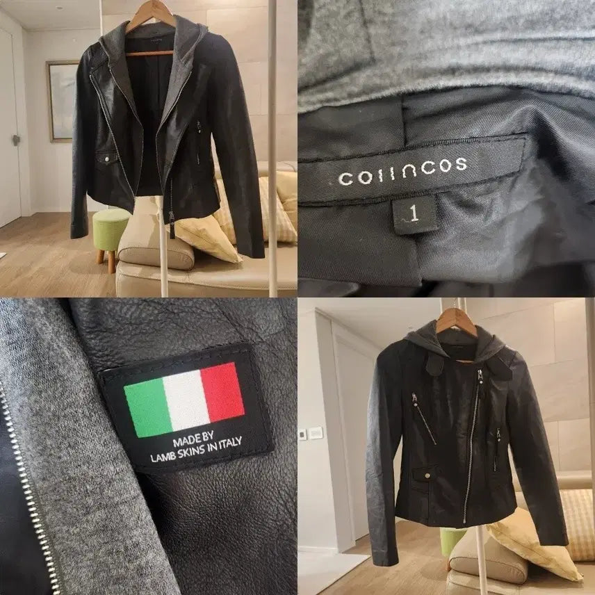 [BUNJANG] Leather Jacket 44 / collncos  이태리 천연 양가죽 100%  자켓    44  ~