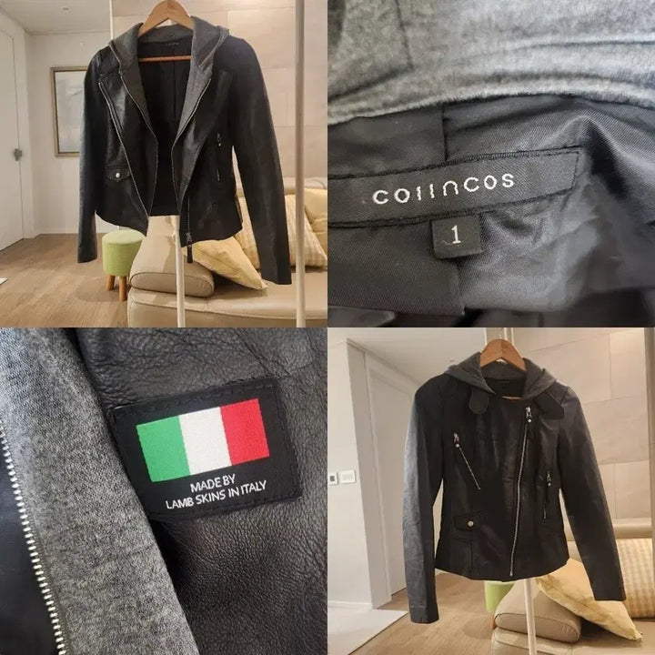 [BUNJANG] Leather Jacket 44 / collncos  이태리 천연 양가죽 100%  자켓    44  ~