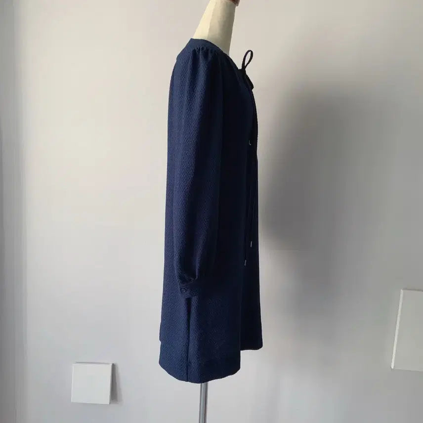 [BUNJANG] See By Chloé Navy Textured Drawstring Midi Dress / 55 씨바이끌로에 원피스 네이비 텍스쳐 드로우스트링