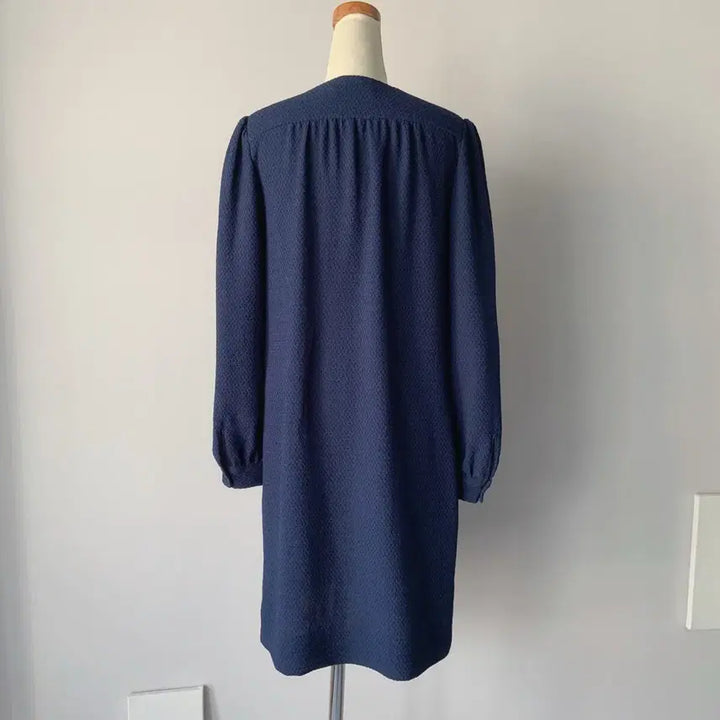 [BUNJANG] See By Chloé Navy Textured Drawstring Midi Dress / 55 씨바이끌로에 원피스 네이비 텍스쳐 드로우스트링