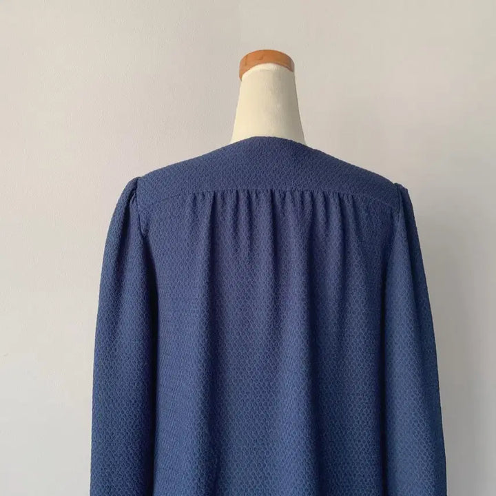 [BUNJANG] See By Chloé Navy Textured Drawstring Midi Dress / 55 씨바이끌로에 원피스 네이비 텍스쳐 드로우스트링