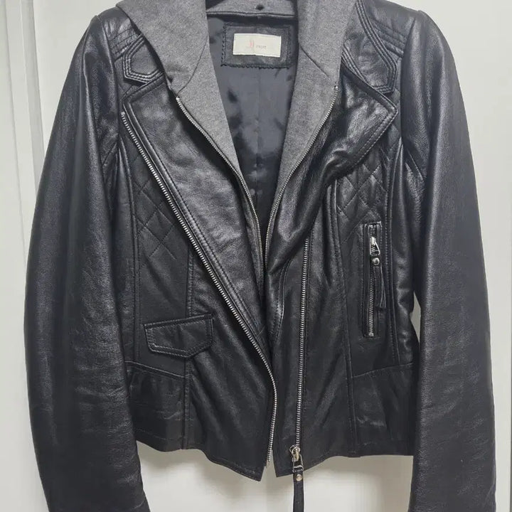 [BUNJANG] JIGOTT Lambskin Leather Hooded Jacket / JIGOTT 후드 양가죽 자켓 S-M 사이즈