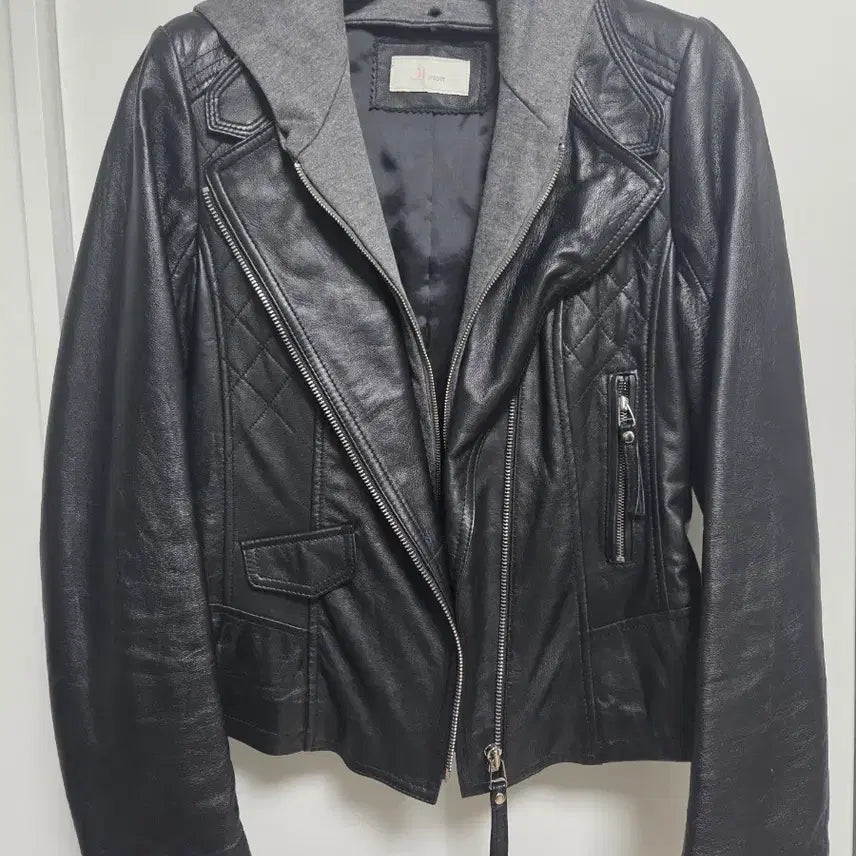 [BUNJANG] JIGOTT Lambskin Leather Hooded Jacket / JIGOTT 후드 양가죽 자켓 S-M 사이즈