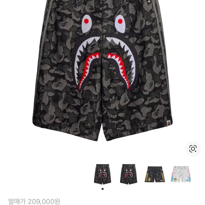 [BUNJANG] Adidas Bape Shark Denim Shorts - Black (Large) / [L]아디다스 베이프 샤크 데님 쇼츠 블랙