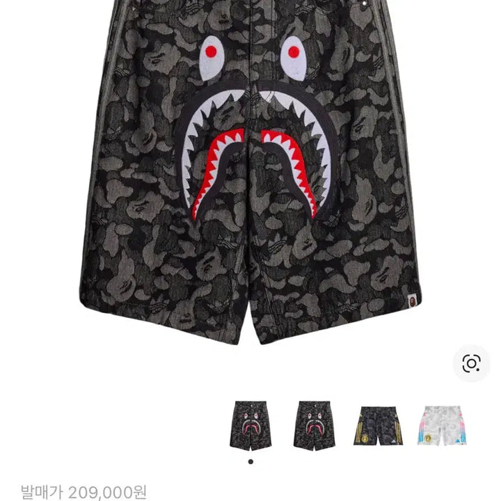[BUNJANG] Adidas Bape Shark Denim Shorts - Black (Large) / [L]아디다스 베이프 샤크 데님 쇼츠 블랙