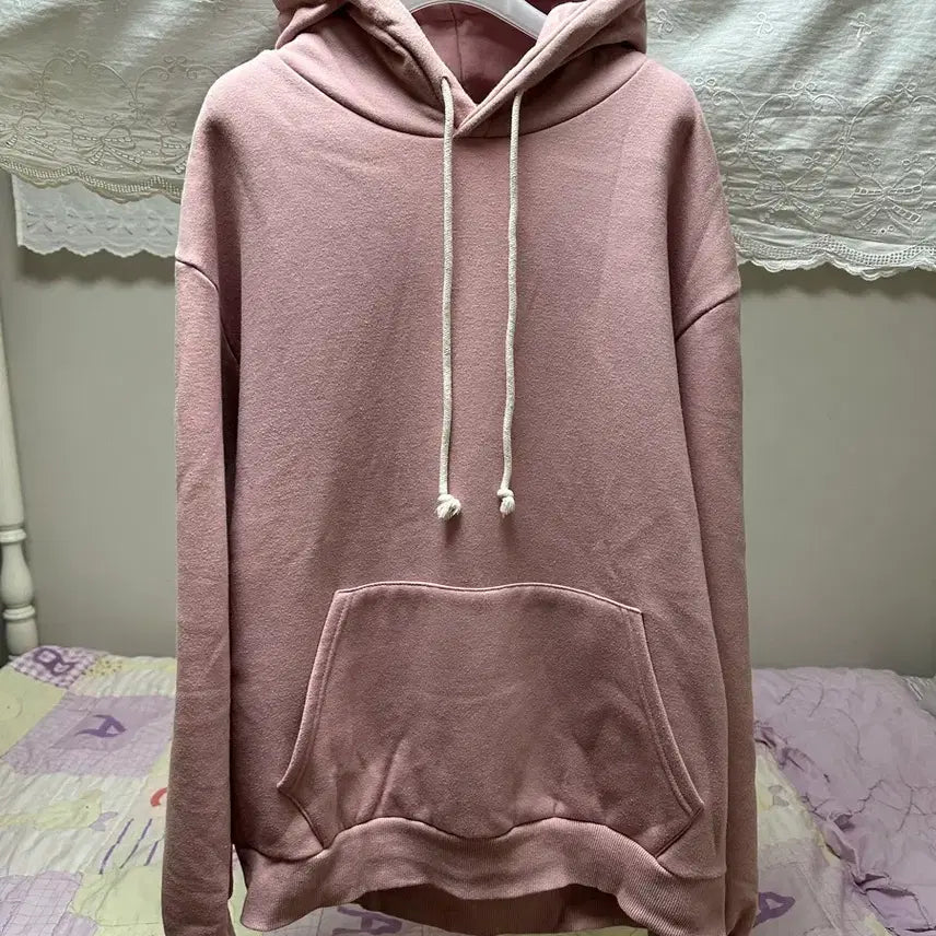 [BUNJANG] Vintage Pink Fleece Hoodie XL / 기모 후드티 빈티지핑크 사이즈XL팝니다