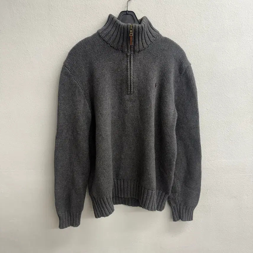 [SOLD OUT] 폴로 랄프로렌 헤비 그레이 하프집업 니트 M