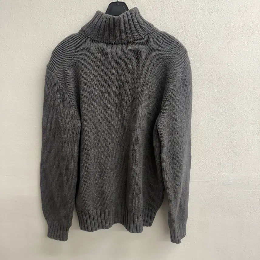 [SOLD OUT] 폴로 랄프로렌 헤비 그레이 하프집업 니트 M