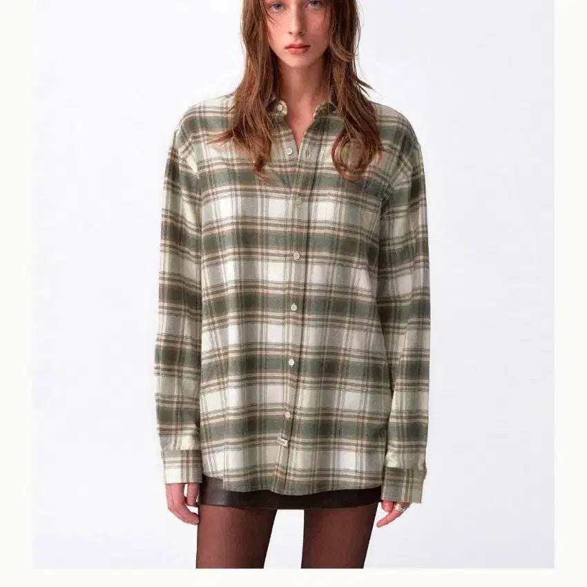 [BUNJANG] AVIE MUAH Checkered Shirt (Green) / 아비에무아 체크 셔츠 (그린)