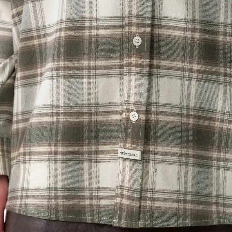 [BUNJANG] AVIE MUAH Checkered Shirt (Green) / 아비에무아 체크 셔츠 (그린)