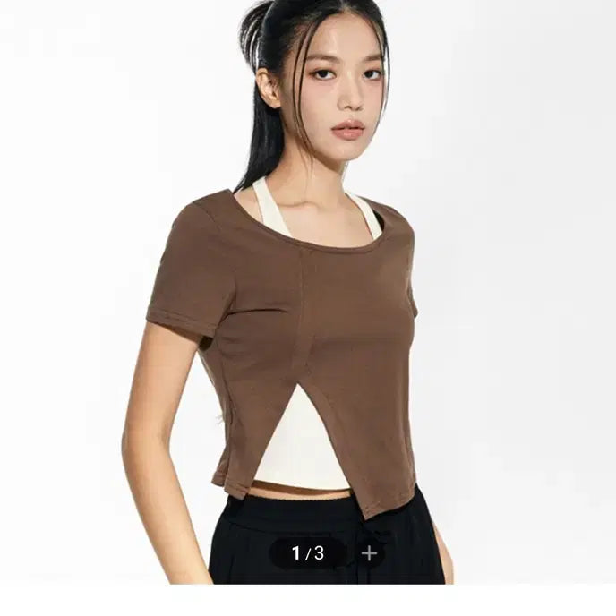 [BUNJANG] MIXXO Slit Detail Short Sleeve Top / 미쏘 사선 트임 반팔 S 새상품