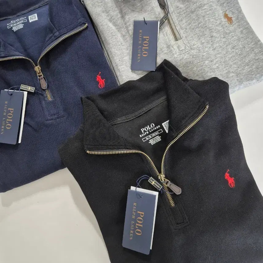 [BUNJANG] Polo Ralph Lauren Half-Zip Sweatshirt - Navy XL / 폴로 반집업 회색 곤색 XL (새상품)