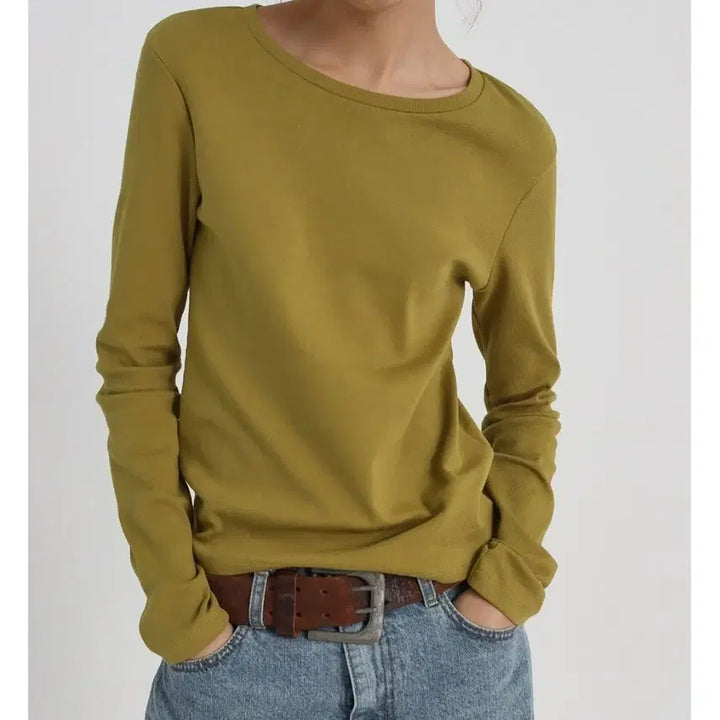 [BUNJANG] Blackup Round Long Sleeve T-shirt S / 블랙업 라운드 긴팔티 S