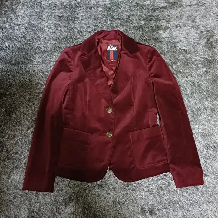 [BUNJANG] ASK Velvet Jacket Burgundy / ASK 에스크 여성 벨벳 자켓 버건디 90(M)