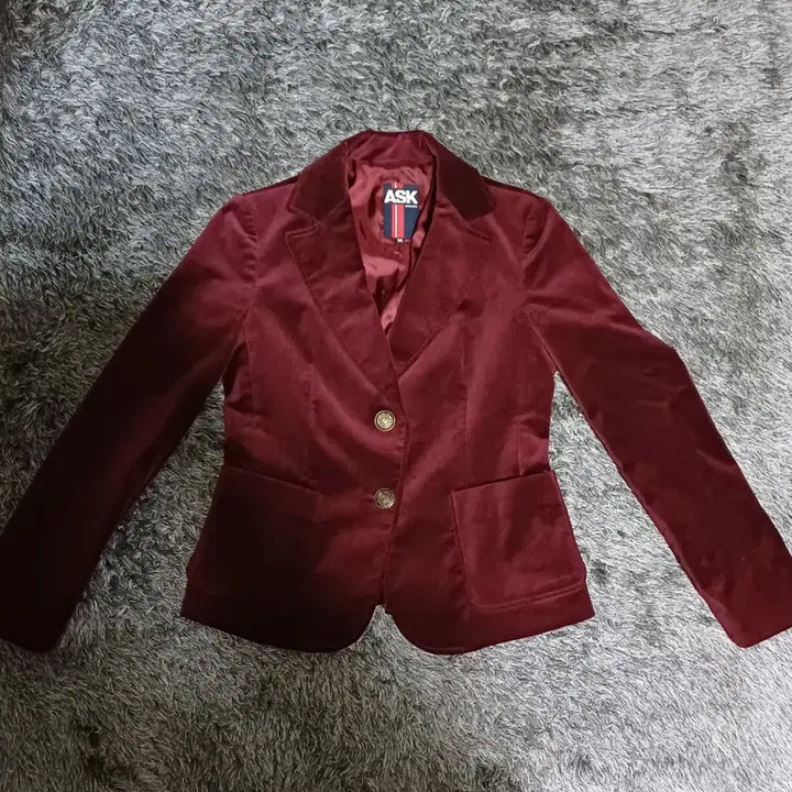 [BUNJANG] ASK Velvet Jacket Burgundy / ASK 에스크 여성 벨벳 자켓 버건디 90(M)