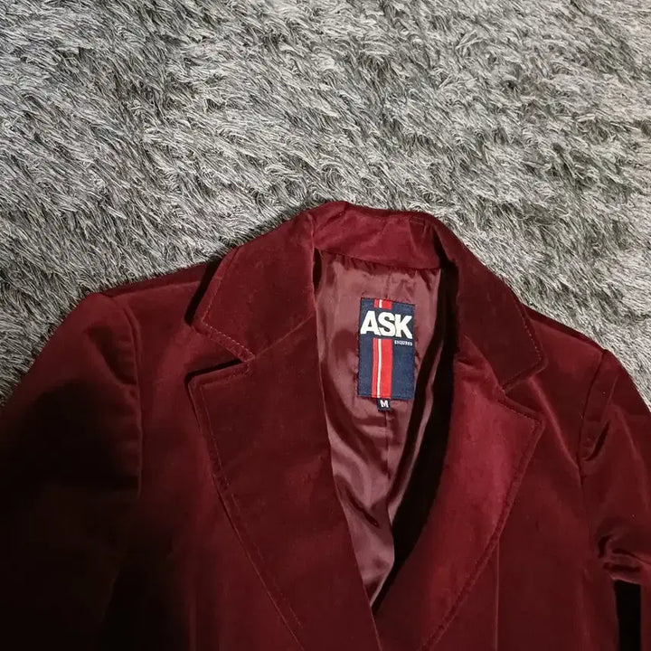 [BUNJANG] ASK Velvet Jacket Burgundy / ASK 에스크 여성 벨벳 자켓 버건디 90(M)