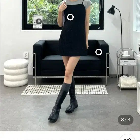 [BUNJANG] 320 Showroom Black Tweed Mini Dress / 320쇼룸 제니 트위드 블랙 원피스