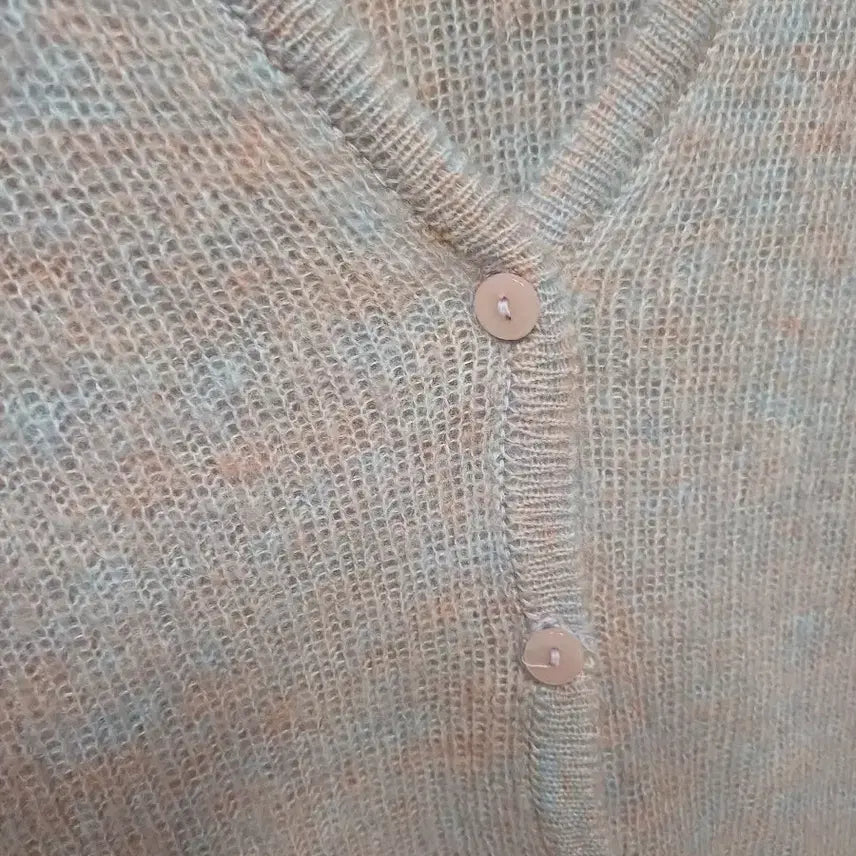 [BUNJANG] V-Neck Short Cardigan Pale Pink / 브이넥 숏 가디건 연핑크