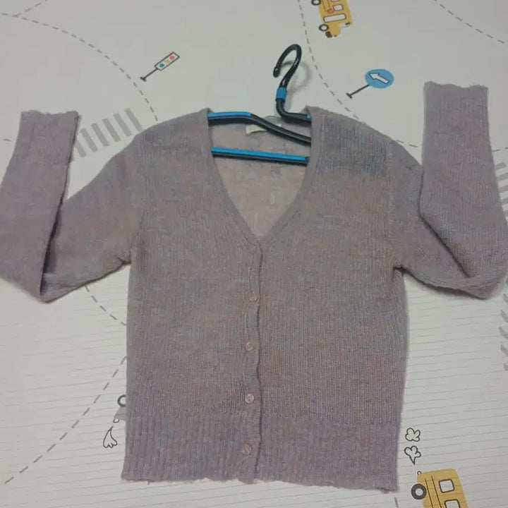 [BUNJANG] V-Neck Short Cardigan Pale Pink / 브이넥 숏 가디건 연핑크