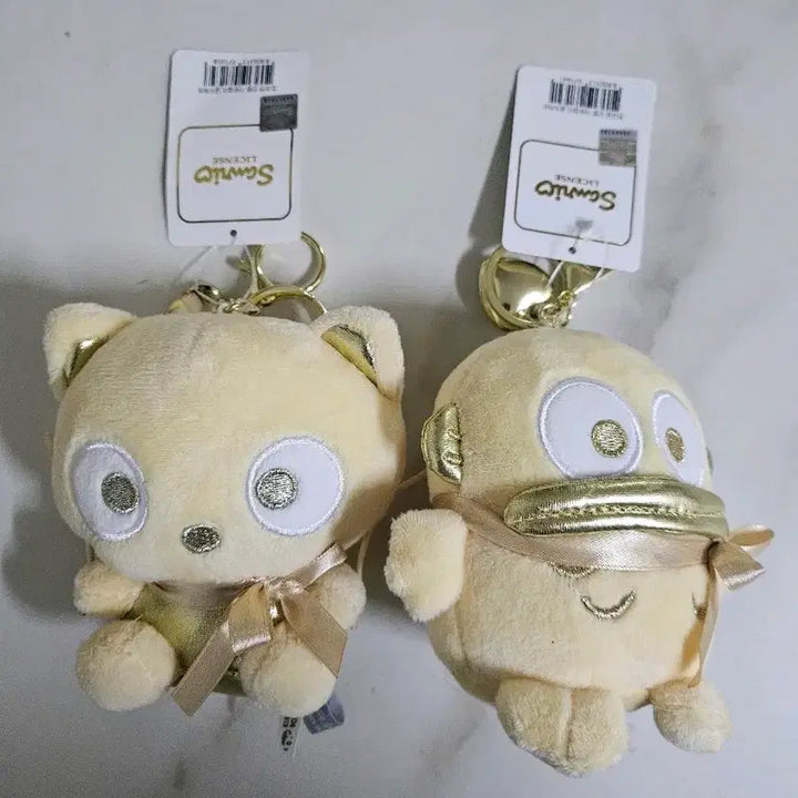 [BUNJANG] Sanrio Hangyodon & Chococat Keyring / (정품) 산리오 골드 한교동 초코캣 인형 키링