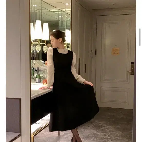 [BUNJANG] Attrangs Black Long Dress S / (새상품) 아뜨랑스 블랙 롱 원피스 S