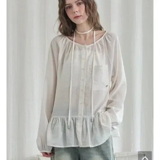 [BUNJANG] Mikene Tie Blouse White / 미케네 타이 블라우스 화이트