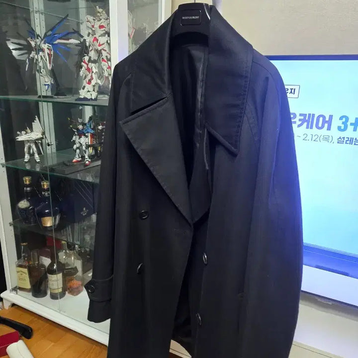 [BUNJANG] Allegri Oversized Half Trench Coat Black Size 50 / 알레그리 오버핏 트렌치 하프 코트 블랙 50