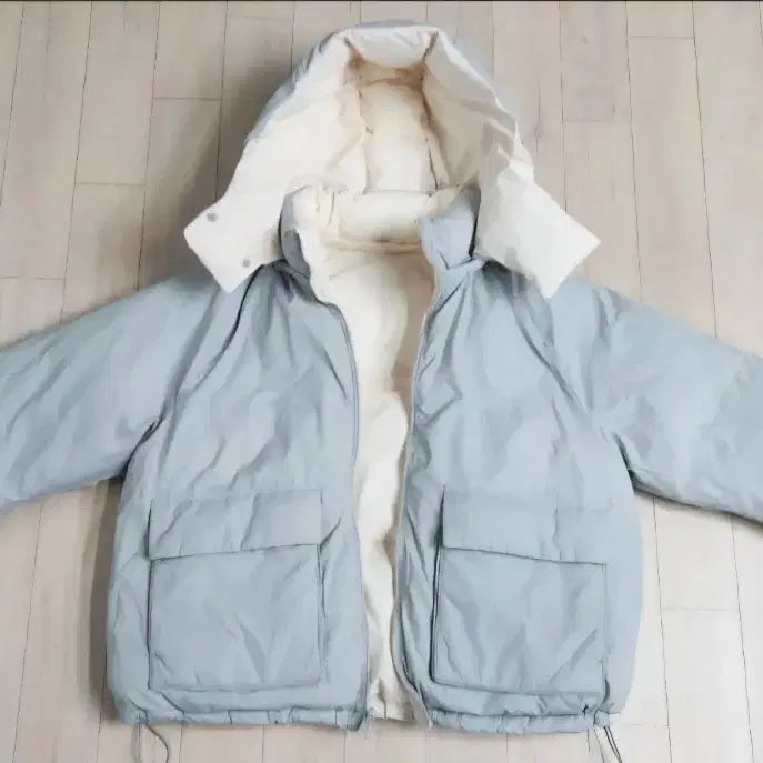 [SOLD OUT] [의류] 스파오 남성 양면 후드 숏패딩 100 L (신품급)
