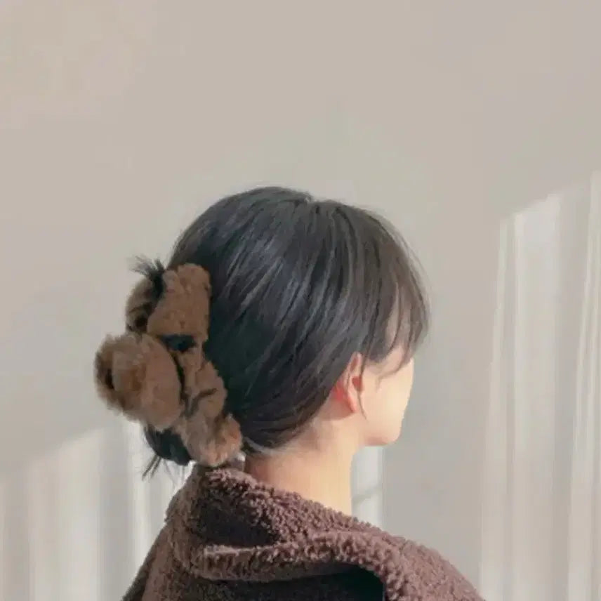 [BUNJANG] Rabbit Fur Leopard Hair Clip / 토끼털 머리집게 머리핀 (핑크레오파드, 흰레오파드, 모카레오파드)