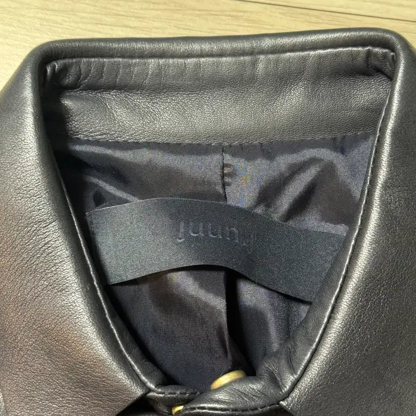 [BUNJANG] JUUN.J Navy Leather Shirt Jacket / JUUN.J 네이비 레더 셔츠 자켓