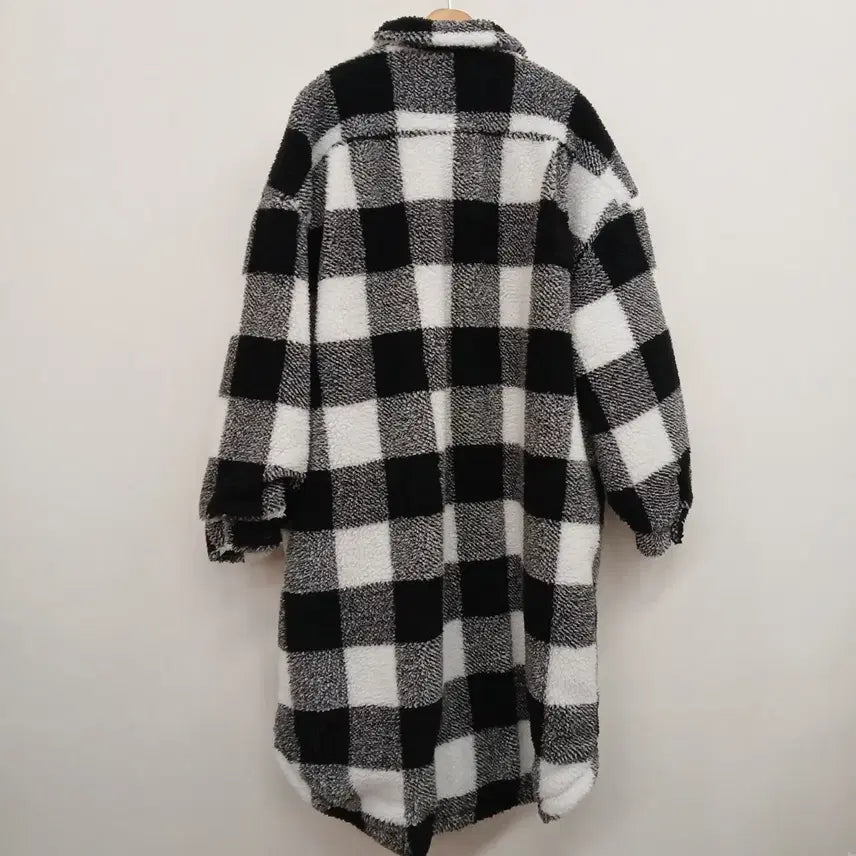 [BUNJANG] Unbranded Long Fleece Jacket / 55~88사이즈 고퀄체크 롱후리스