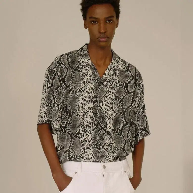 [BUNJANG] Anderson Bell Muir Python Shirt L / 앤더슨벨 뮤어 파이톤 뱀피 셔츠 L