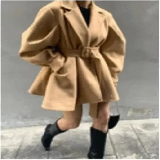 [BUNJANG] A-line Wool Coat - Beige / 아방핏 울코트 베이지