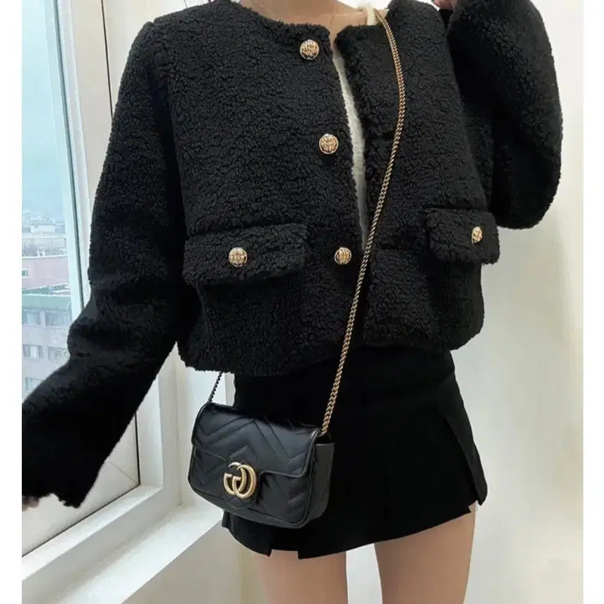 [BUNJANG] Fleece Lined Quilted Jacket / (새상품) 양털뽀글이 누빔 자켓