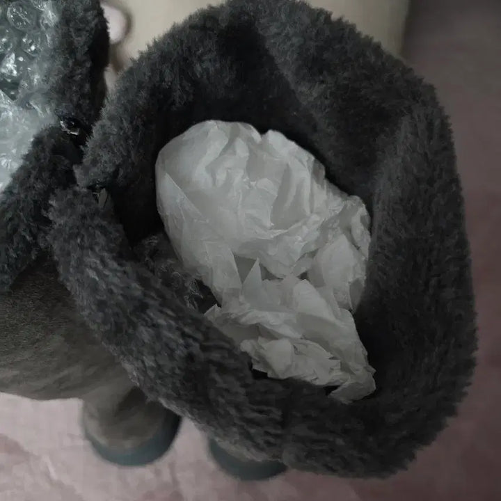 [BUNJANG] Suede Medium Boots Gray Women's / 스웨이드 미디엄 부츠 그레이 여성용